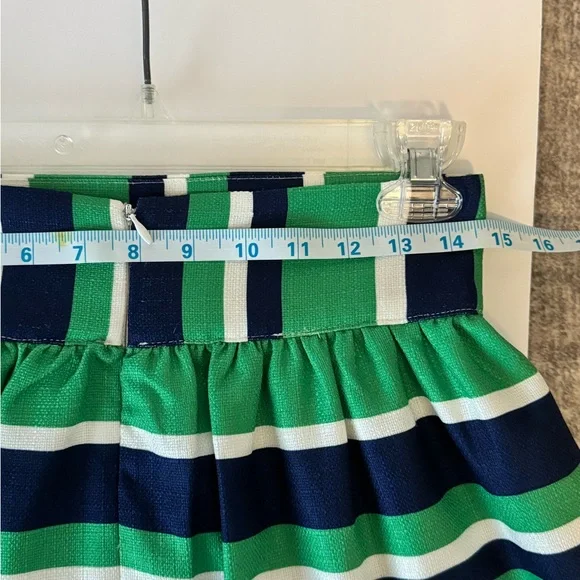 CK BradleyExquisite Striped Green and Navy Maxi Timeless‎ Skirt - Picture 3 of 5